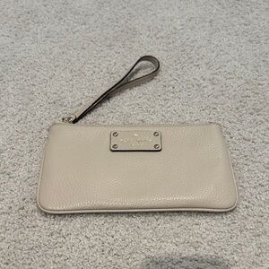 Kate Spade Beige Leather Wristlet